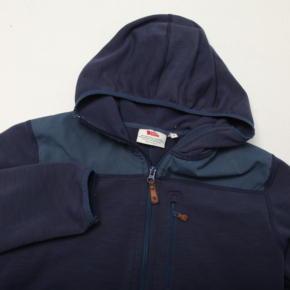 Fjallraven Jacket Womens Medium Blue Keb Fleece Hoodie Full Zip Outdoor 89482 - Picture 1 of 14